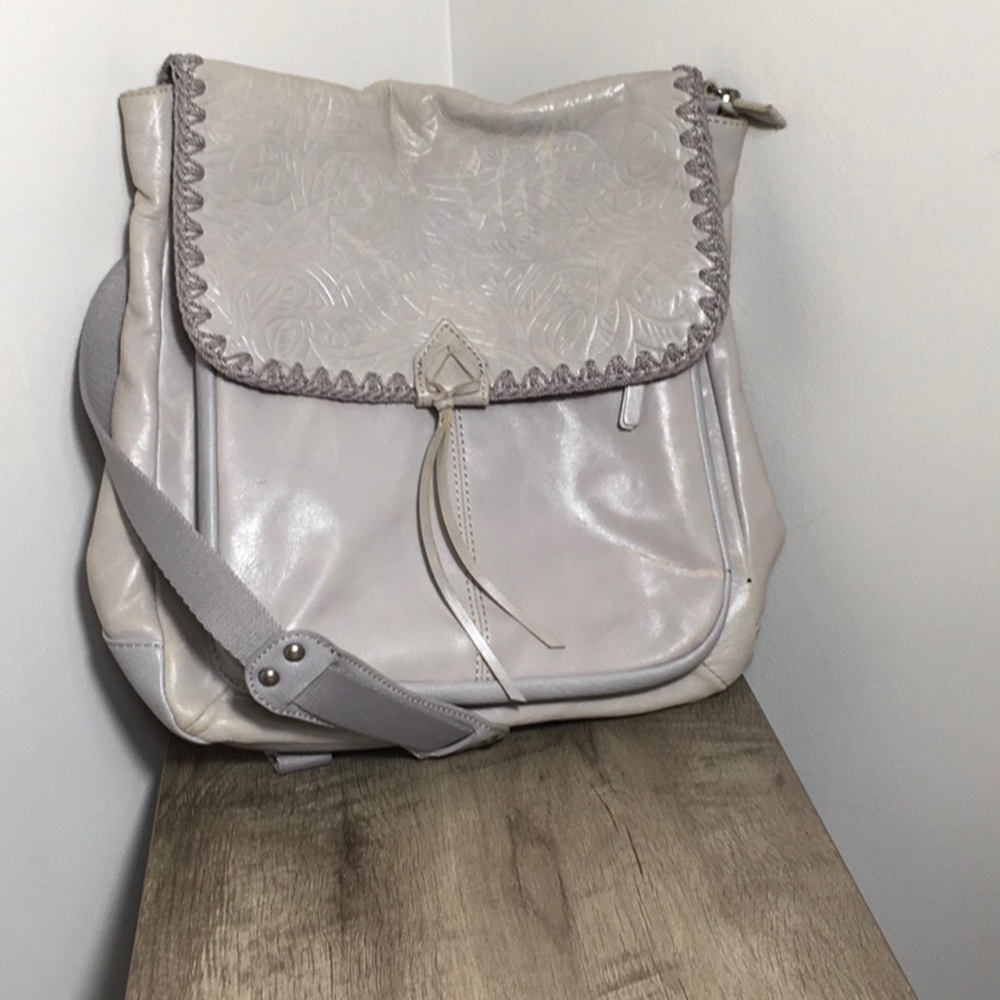 Elegant Cream Leather Women's Backpack